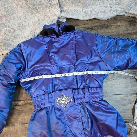 Vintage Polaris ski snow Snowmobile jacket insulated, blue purple metallic med - Picture 6 of 16